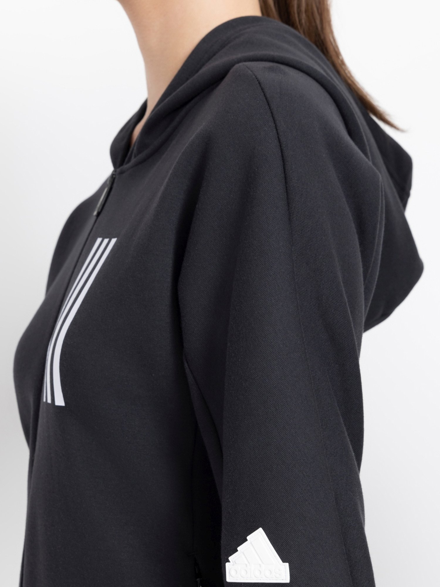 Amante Black Cotton Sports Sweatshirt