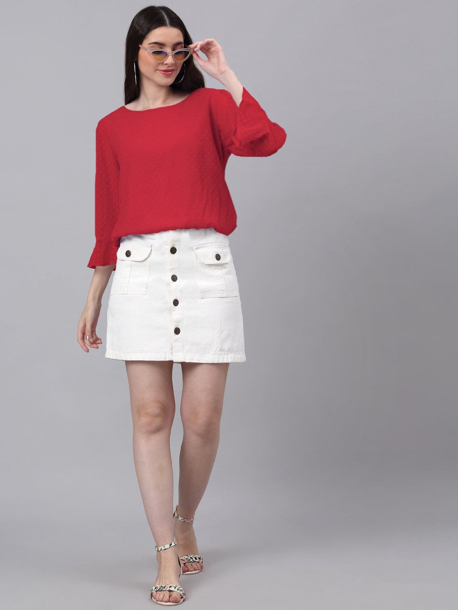 NEUDIS Red Textured Top
