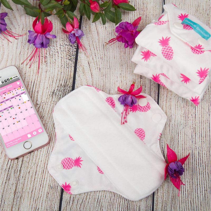 Charlie Banana Feminine Pad Super Absorbency - Peony Blossom - 3pk