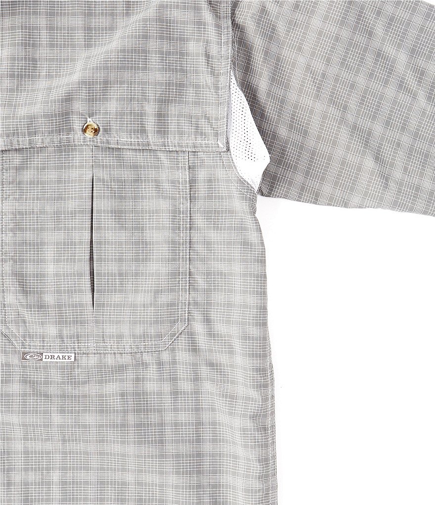Drake Clothing Co. Wingshooter Plaid Performance Roll-Tab Long-Sleeve Woven Sun Shirt