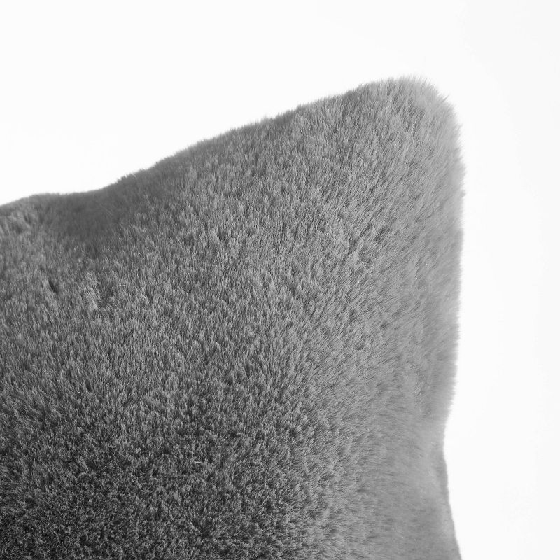 Faux Fur Decorative Throw Pillow Gray - Dearfoams