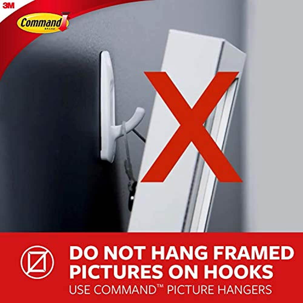 Command 17034BN-2ES Medium Brushed Nickel Decorative, 2 Hooks Per Pack, Great for Dorm Decor