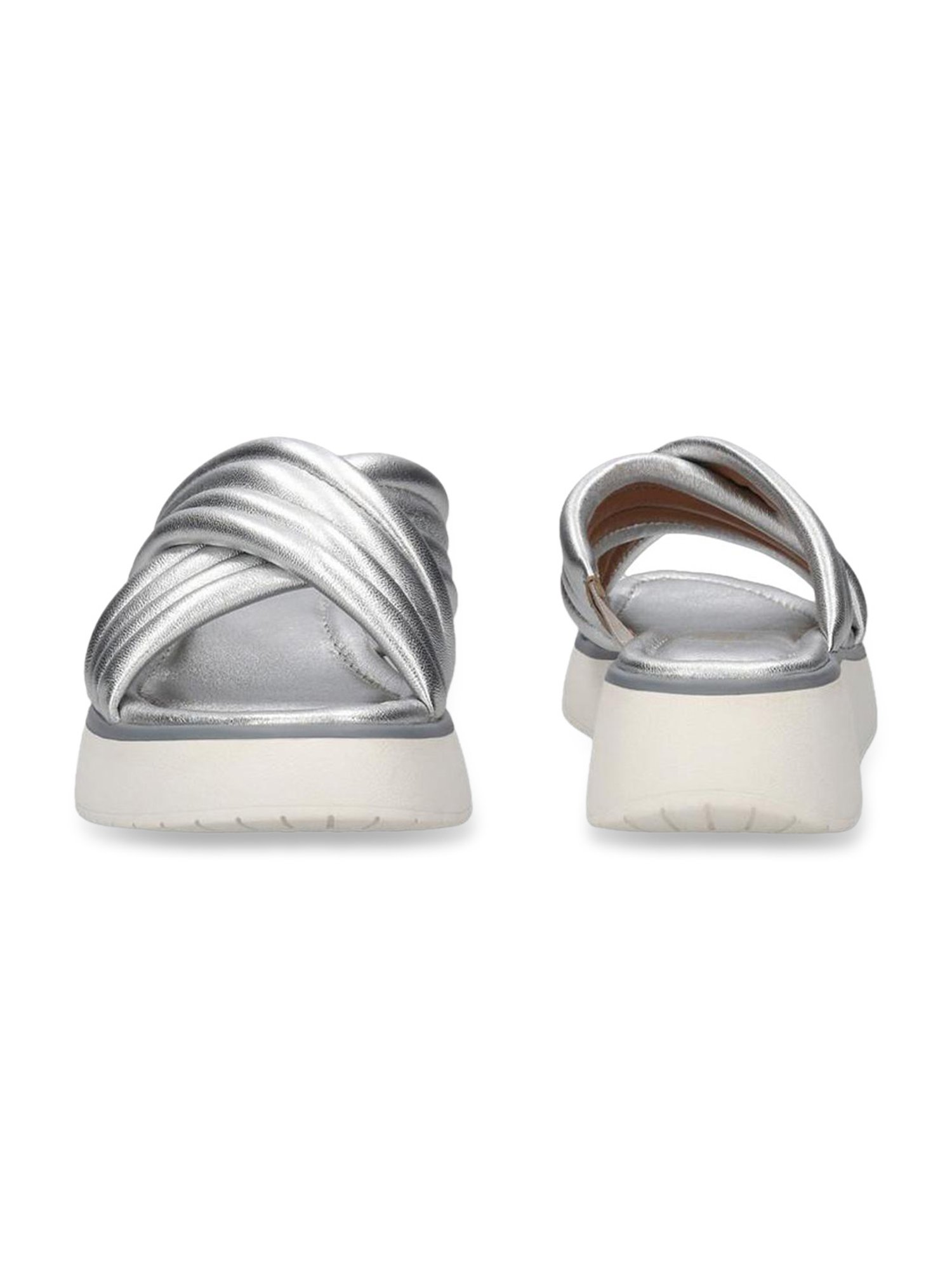 Bagatt Women's Kya Silver Cross Strap Sandals
