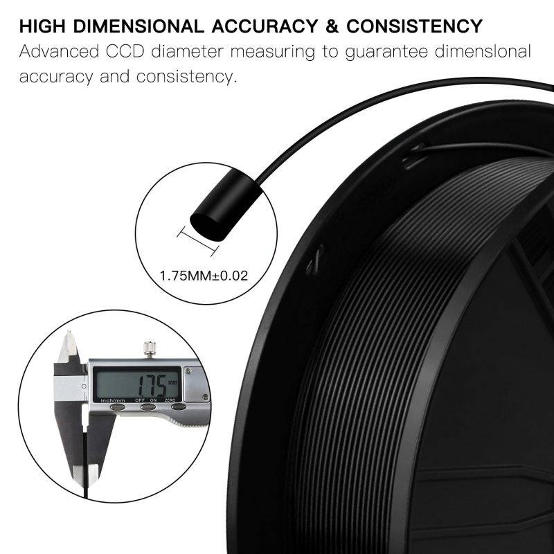 Filament 1.75 PLA 3D Filament PLA Plus for 3D Printer & 3D Pens, PLA Filament Weight 2.2 LBS (1 KG), Printing Accuracy +/- 0.02