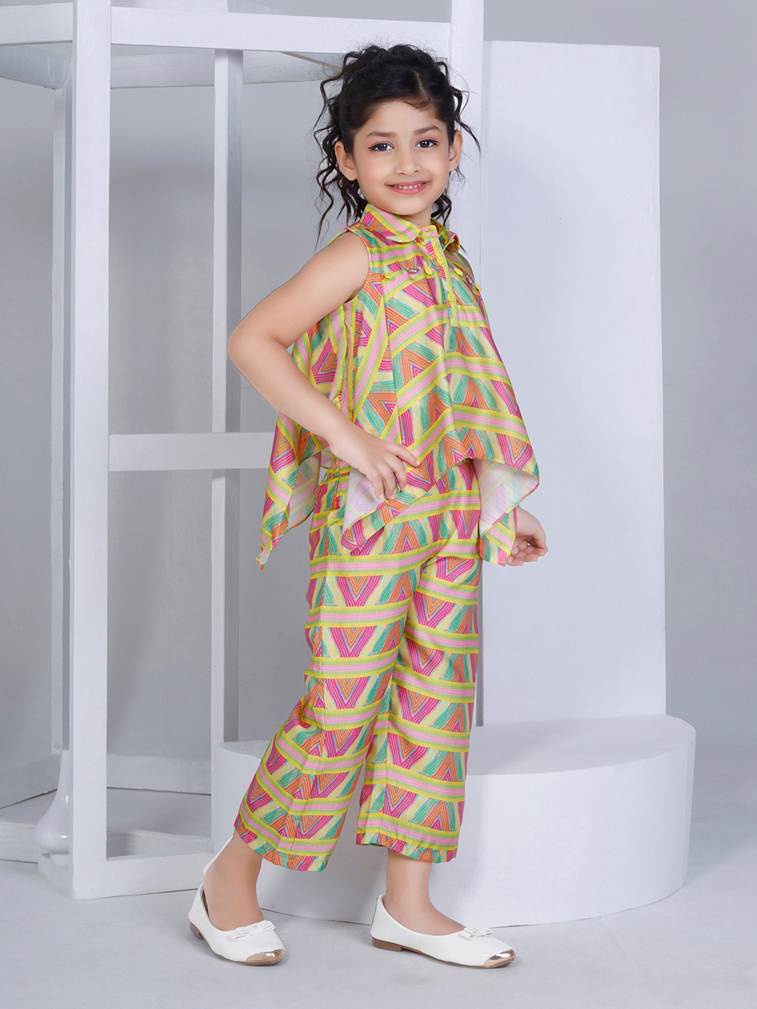 Peppermint Kids Multicolor Printed Top with Pants