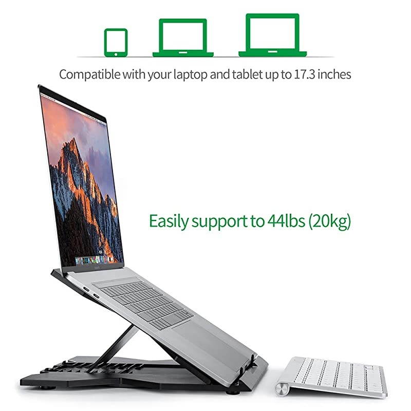 Portable Laptop Stand Foldable Laptop Computer Holder Desk Stand Ventilated Notebook Riser Compatible with PC MacBookAirPro HP DELL Laptops with a 360&deg; Rotatable Base