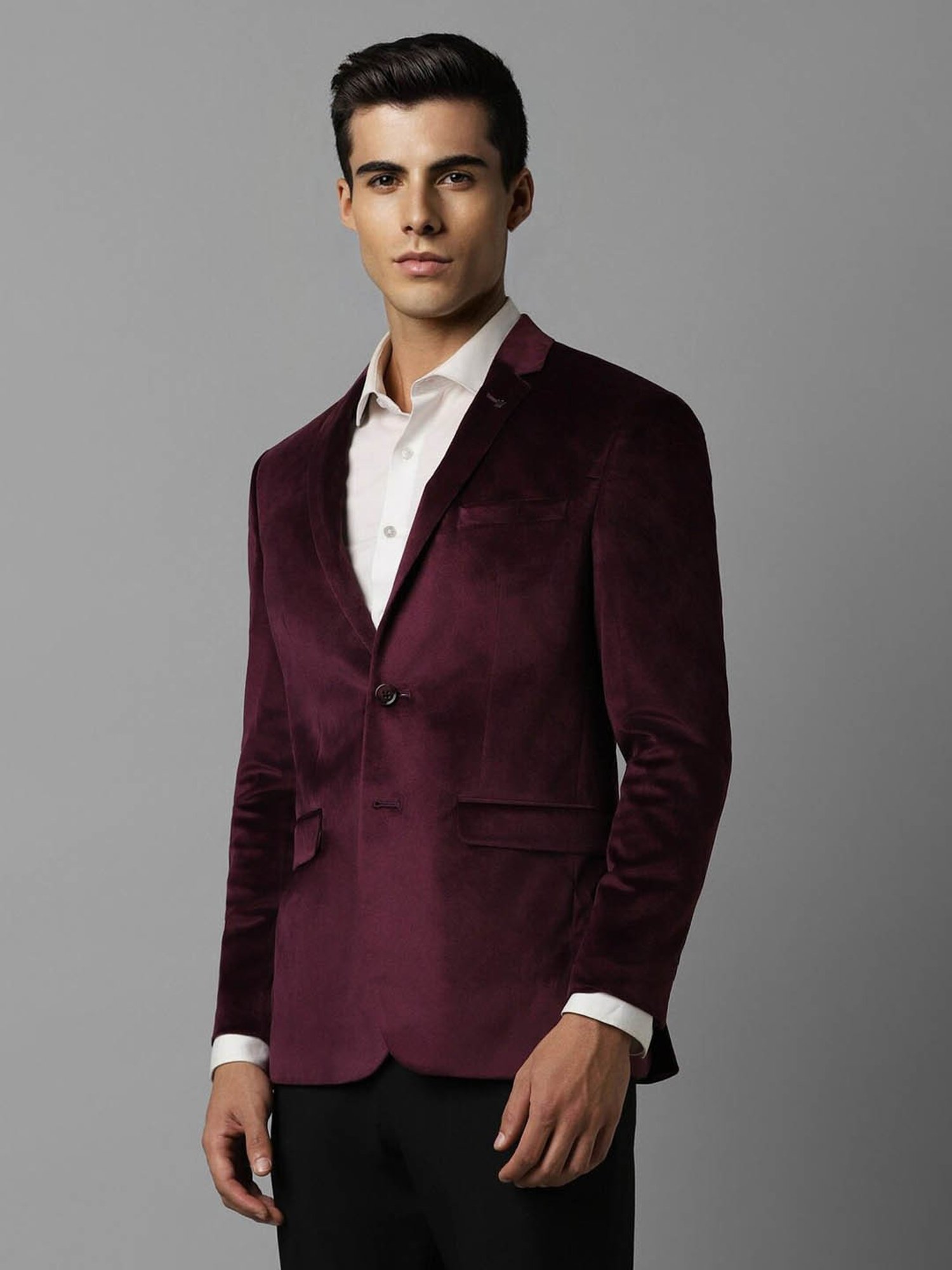 Louis Philippe Purple Slim Fit Blazer