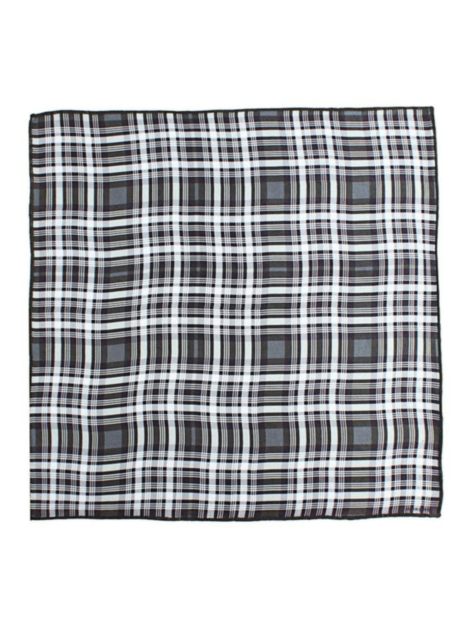 CHOKORE Black and Grey Plaid Pocket Square