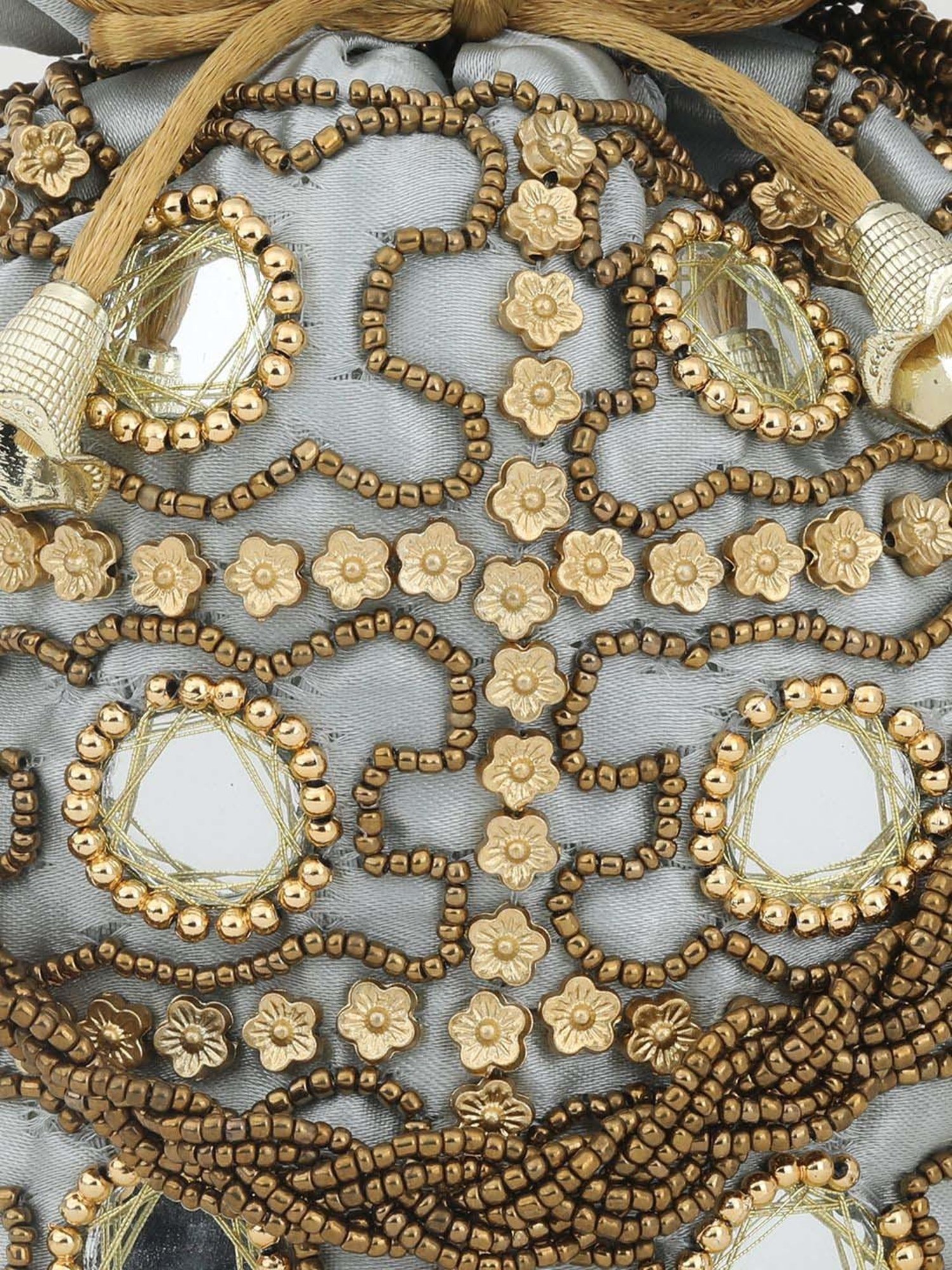 Gaurapakhi Grey Embellished Potli