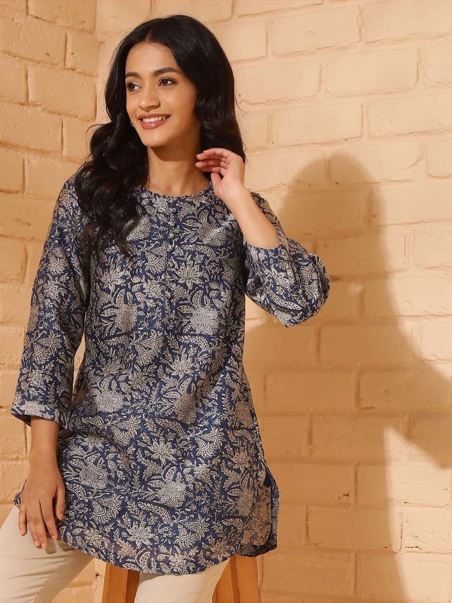 Fabindia Blue Printed Tunic