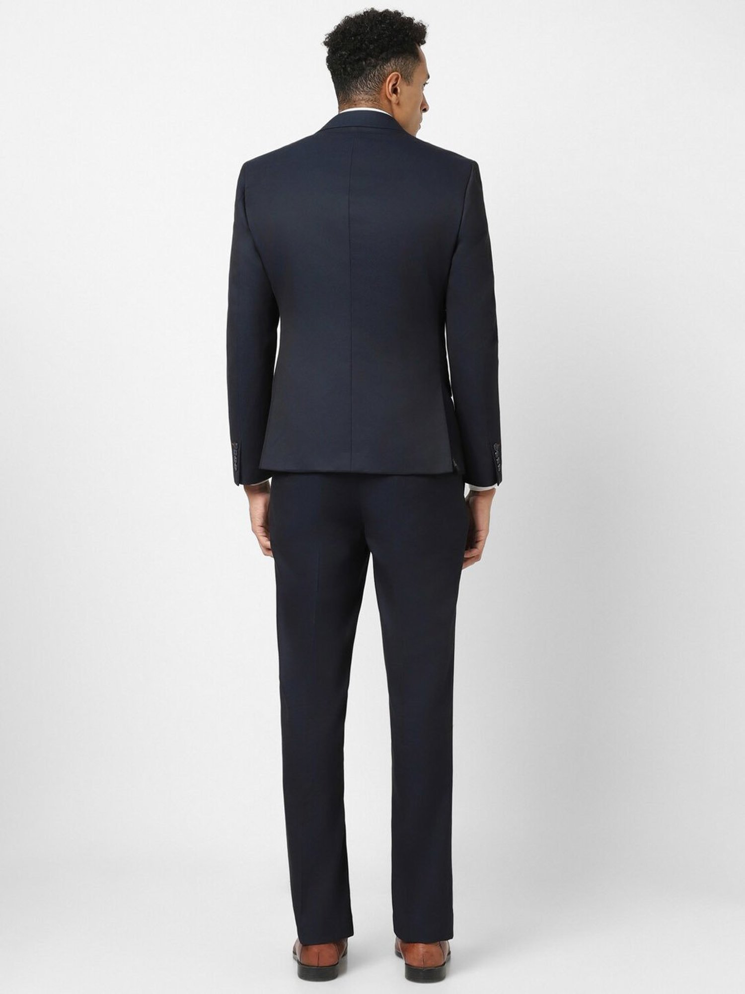 V Dot Navy Skinny Fit Two Piece Suit