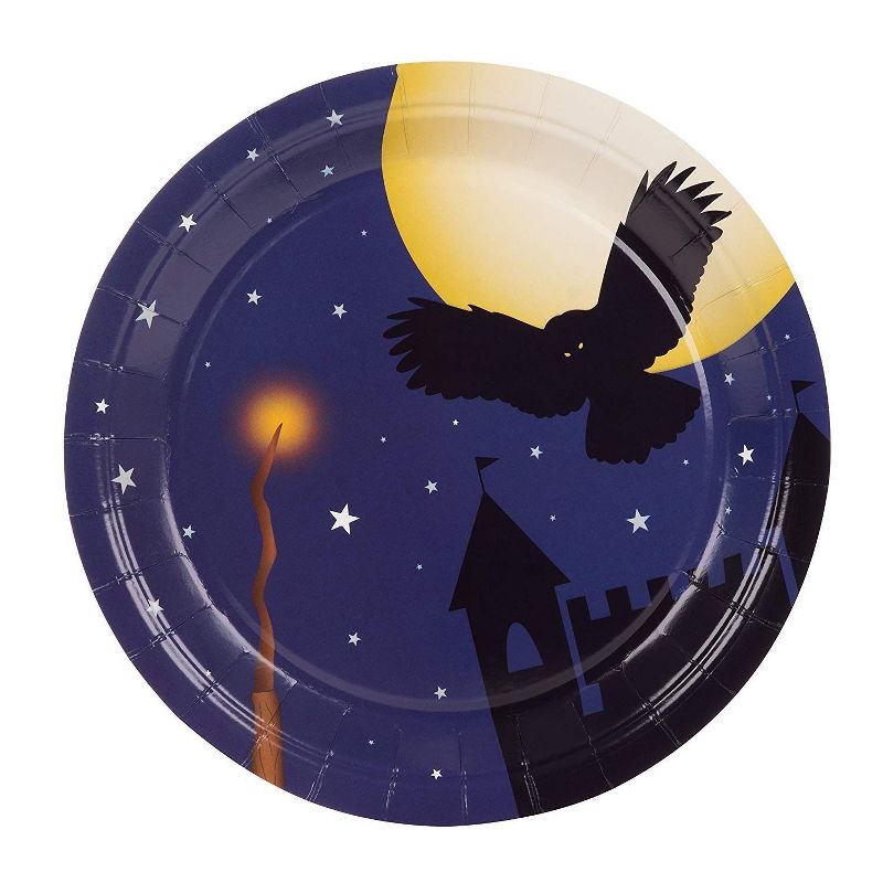 Blue Panda 144 Piece Halloween Disposable Party Dinnerware Pack Serves 24 - Plates, Napkins, Cups & Cutlery