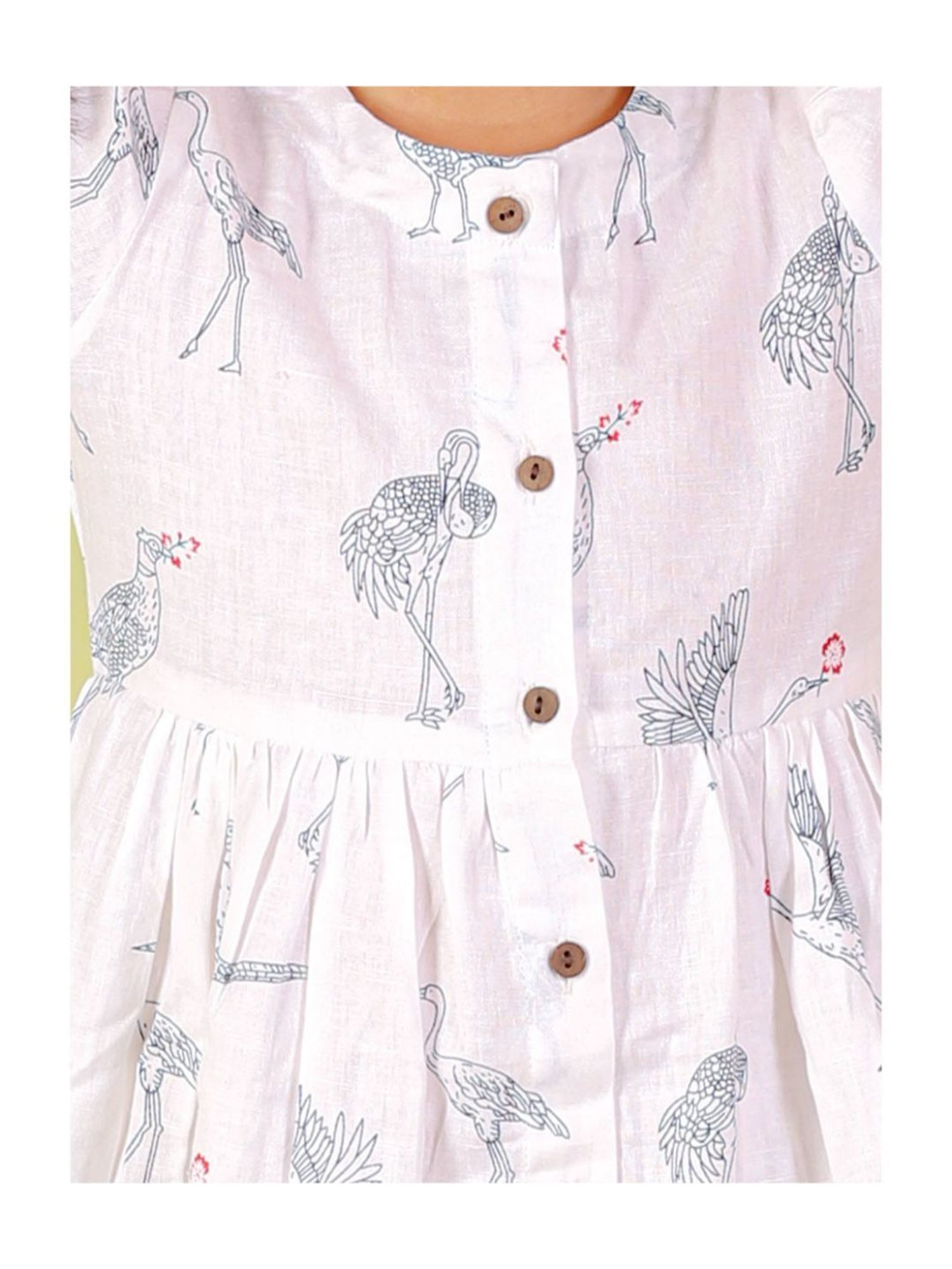 Lil Drama Kids White Printed Dress