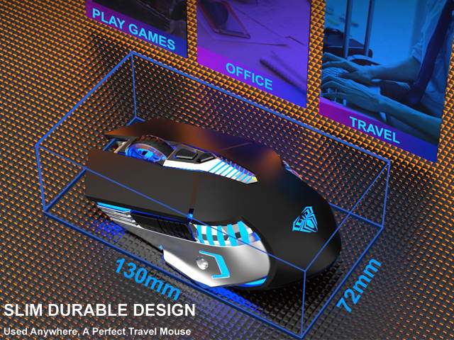 AULA SC200 Wireless Rechargeable Mouse 7 Buttons Bluetooth3.0/5.0 USB 3 Modes Optical Ergonomic Mouse Gamer for Desktop Laptop