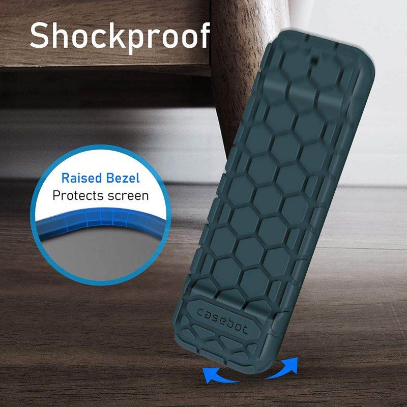 Fintie Protective Case for Apple TV 4K/ HD Siri Remote (1st Gen) - Honey Comb Lightweight Anti Slip Shockproof Silicone Cover for Apple TV 5th 4th Gen Siri Remote Controller, Dark Cyan