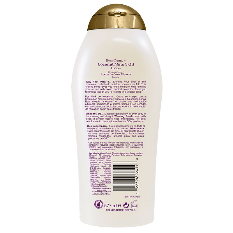 Ogx Extra Creamy Coconut Miracle Ultra Moisture Lotion 19.5oz