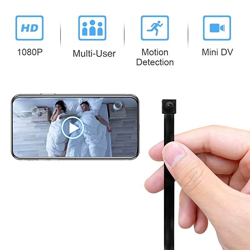 Spy Camera  WiFi Hidden Cameras with Motion Detection Mini Wireless Remote Live View with Free Phone App Full HD 1080P Easy Setup Security Cam for Home Nanny Office Room Indoor