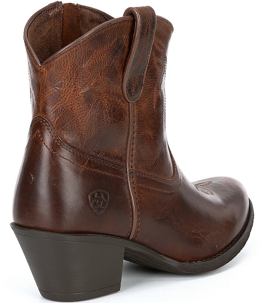 Ariat Darlin Short Leather Block Heel Western Boots