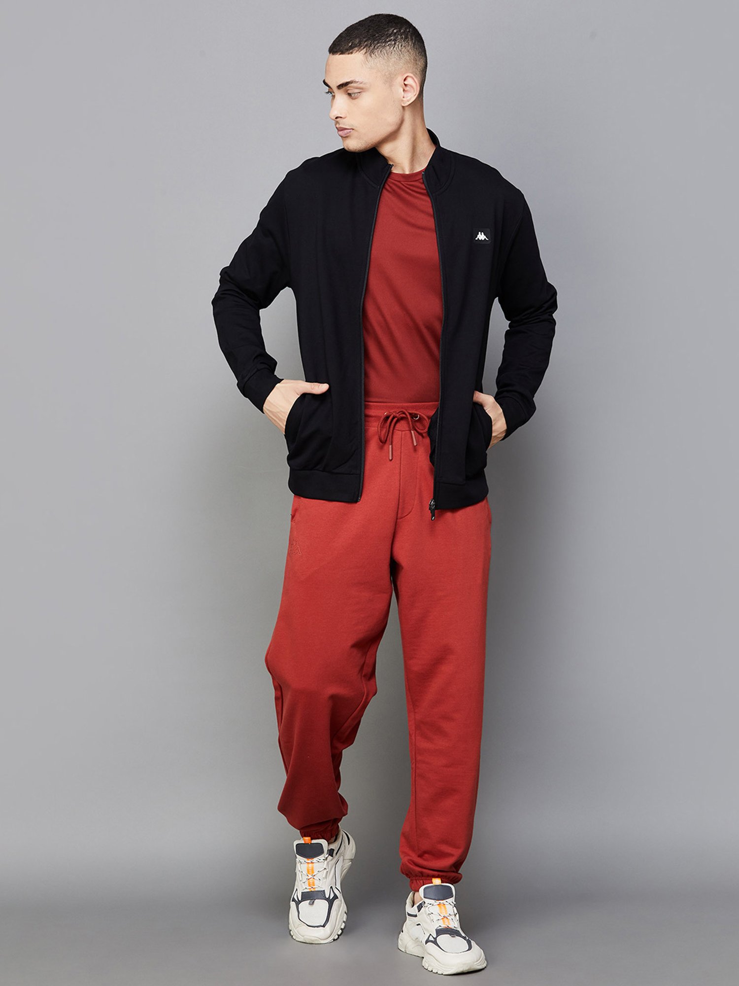 KAPPA Black Regular Fit High Neck Sweatshirt