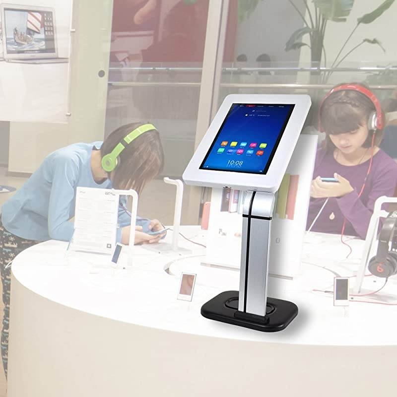 Anti-Theft Tablet Security Stand Kiosk - Desktop Desk Table Mount Tablet Case Holder w/ Lock, Adjustable Clamp Arm, Internal Cable Routing, For iPad 2, 3, 4, Samsung, Android Tablets -  PSPADLK14