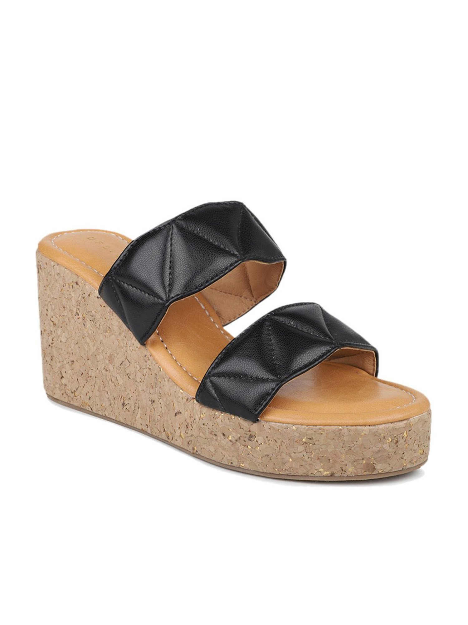 Design Crew Women's Black Casual Wedges
