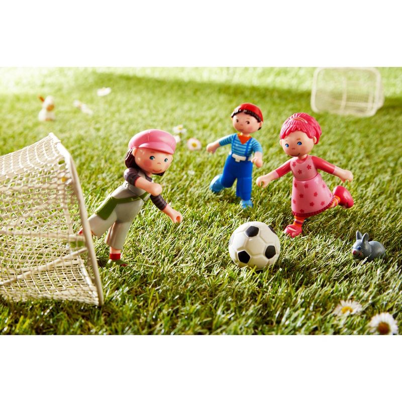 HABA Little Friends Matze - 4" Boy Dollhouse Toy Figure with Blue Overalls and Red Cap