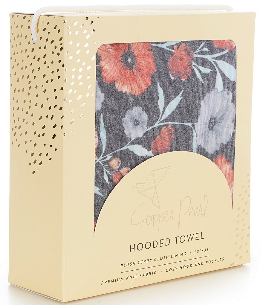 Copper Pearl Baby Girls Poppy Floral Hooded Towel