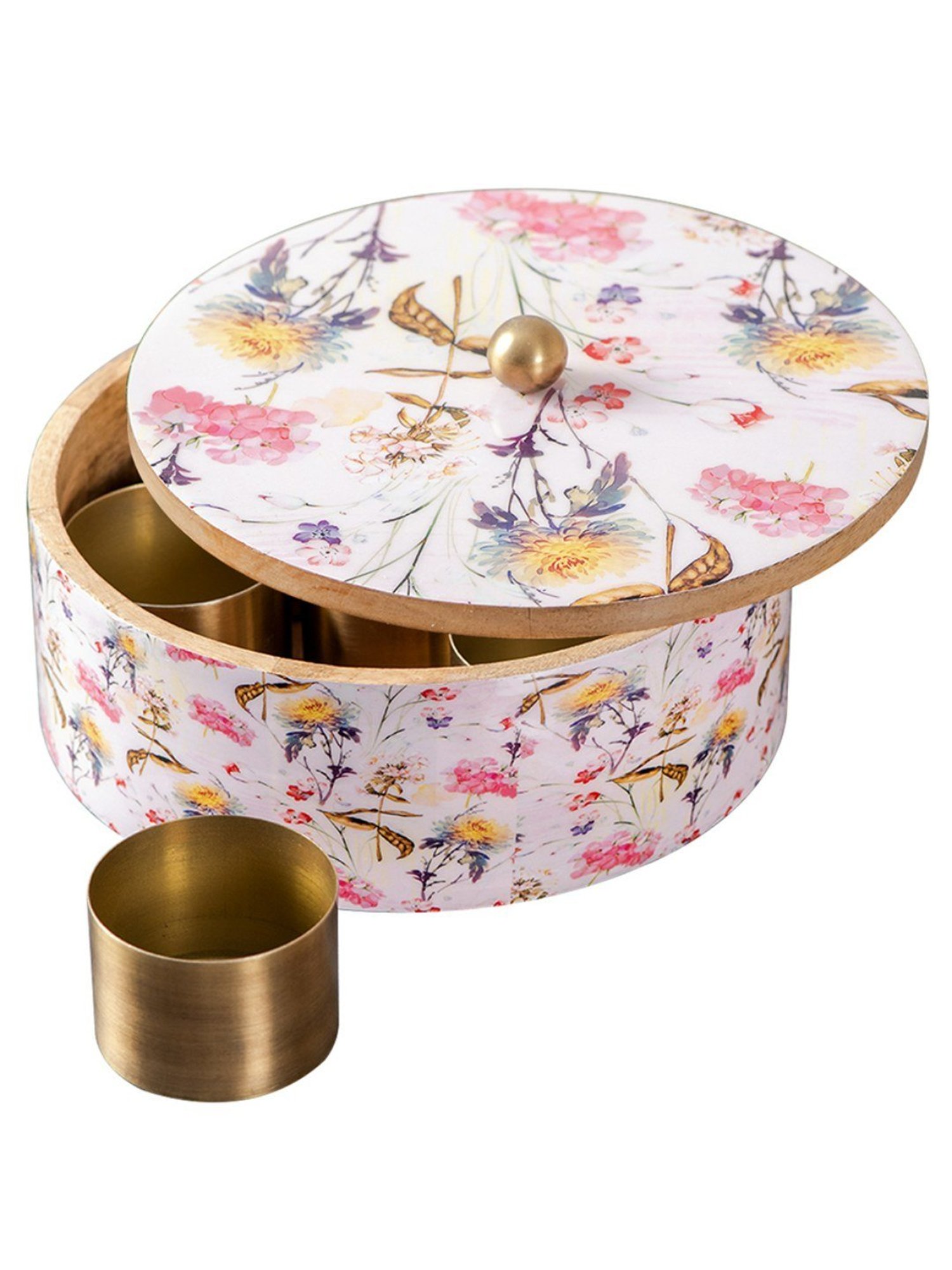 Nestroots White Masala box Masala dani spice rack containers for kitchen storage spice Organizer