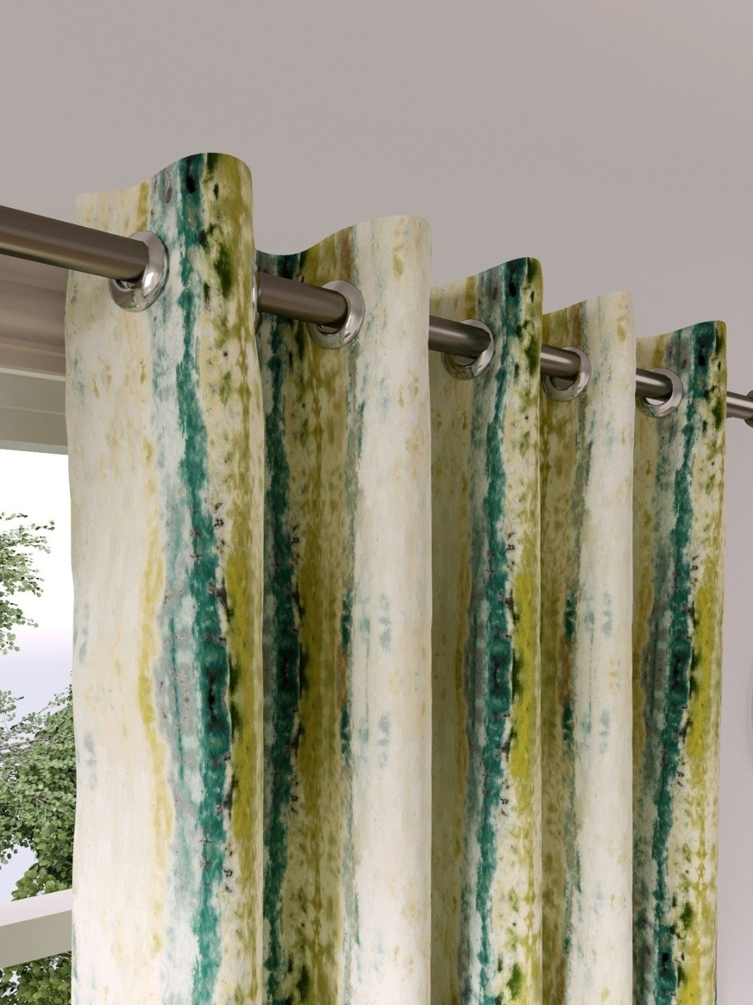 DDecor Abstract Multicolor Polyester 9 ft Long Door Curtain