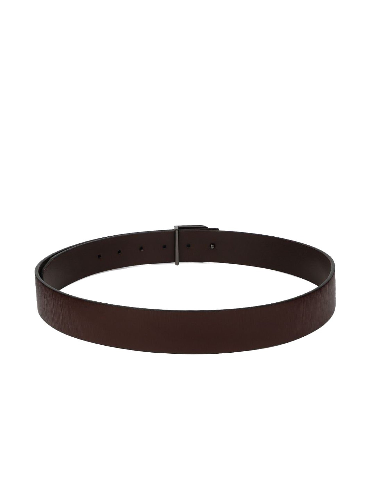 Carlton London Brown Leather Textured Formal Belt for Men
