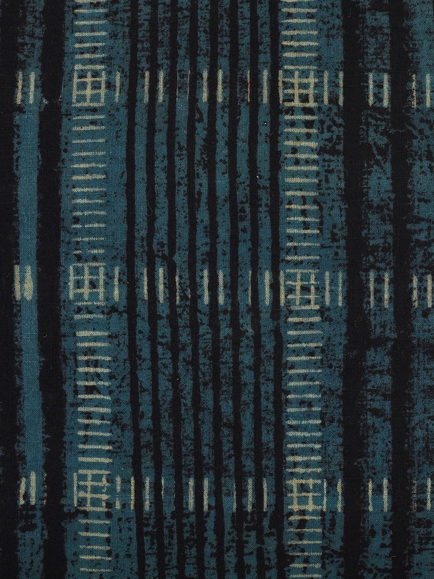 Fabindia Home Printed Black & Indigo Cotton Cushion Cover