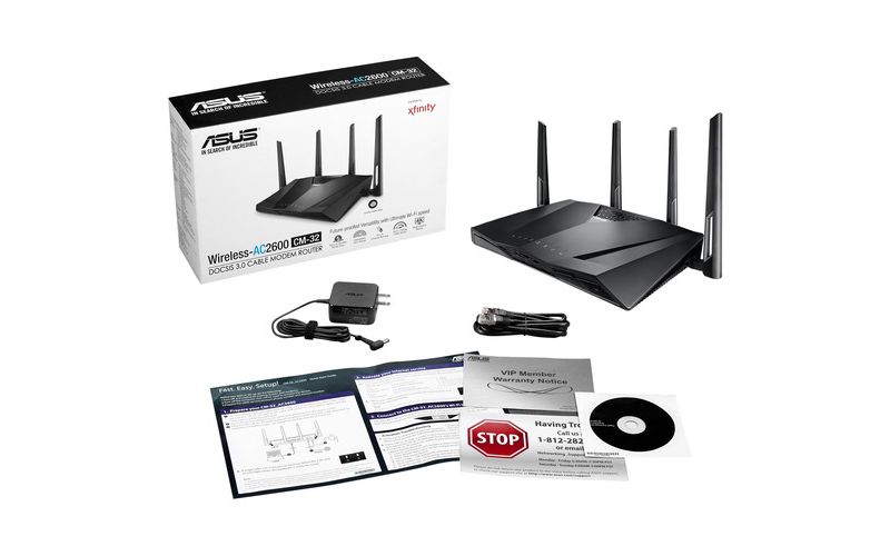 Asus CM-32 IEEE 802.11ac Cable, Ethernet Modem/Wireless Router - 2.40 GHz ISM Band - 5 GHz UNII Band - 325 MB/s Wireless Speed - 4 x Network Port