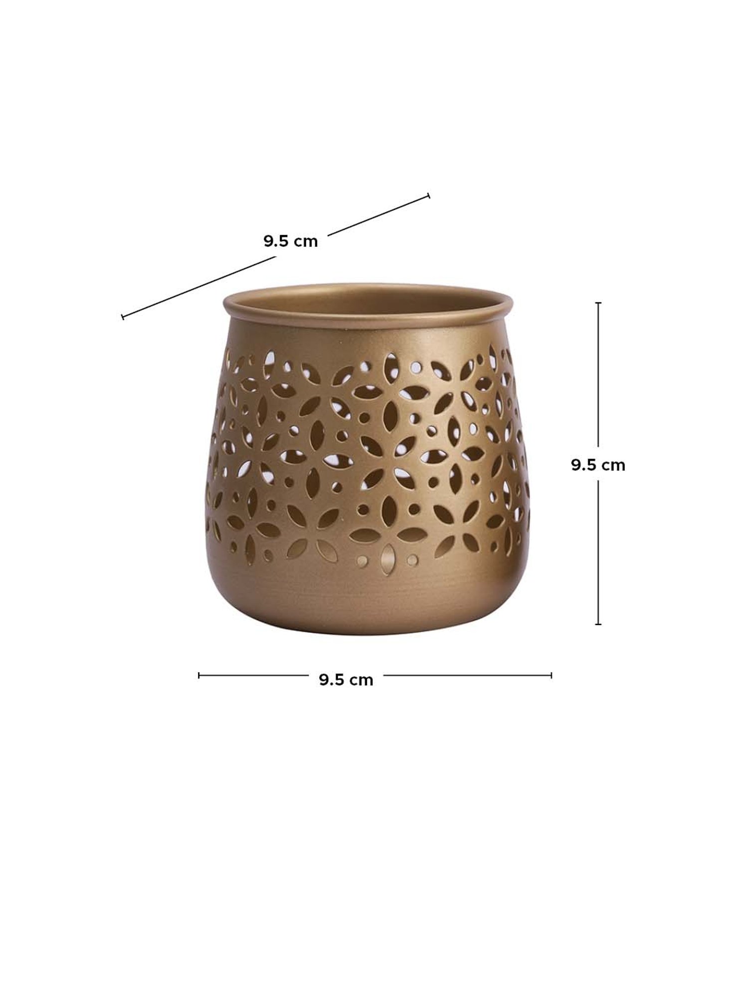 Aapno Rajasthan Golden Metal Candle Holder - Set of 2