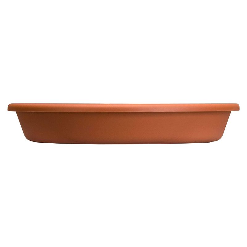 HC Companies Indoor Outdoor Classic Plastic 17.63 Inch Round Plant Flower Pot Planter Deep Saucer Drip Tray for 20 Inch Flower Pots, Clay Brown