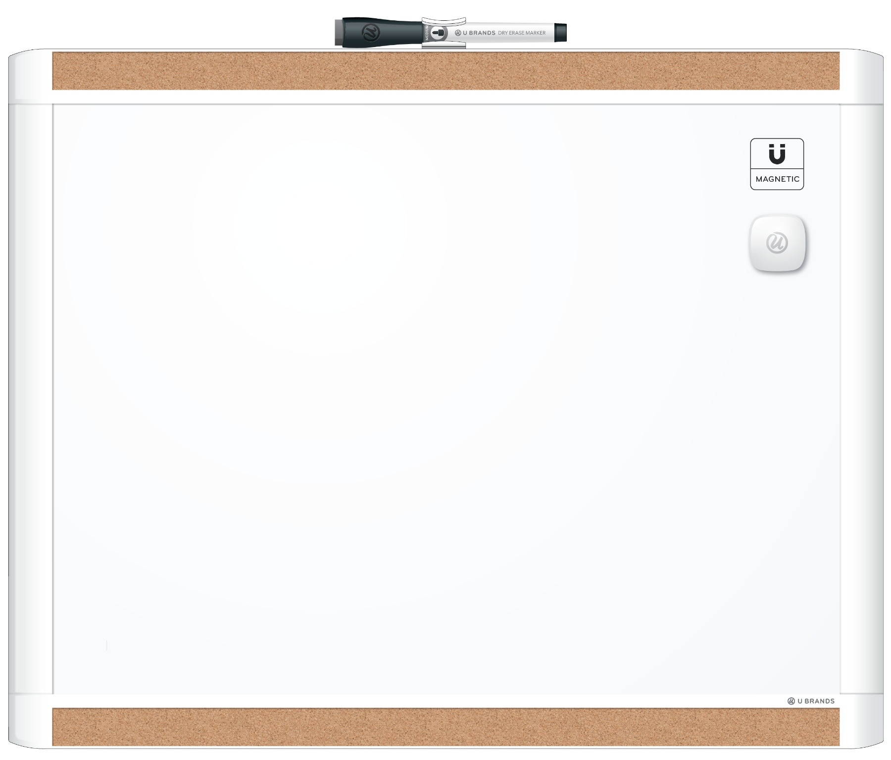 U Brands Magnetic PINIT Dry Erase Board 20 x 16 Inches 428U00-01