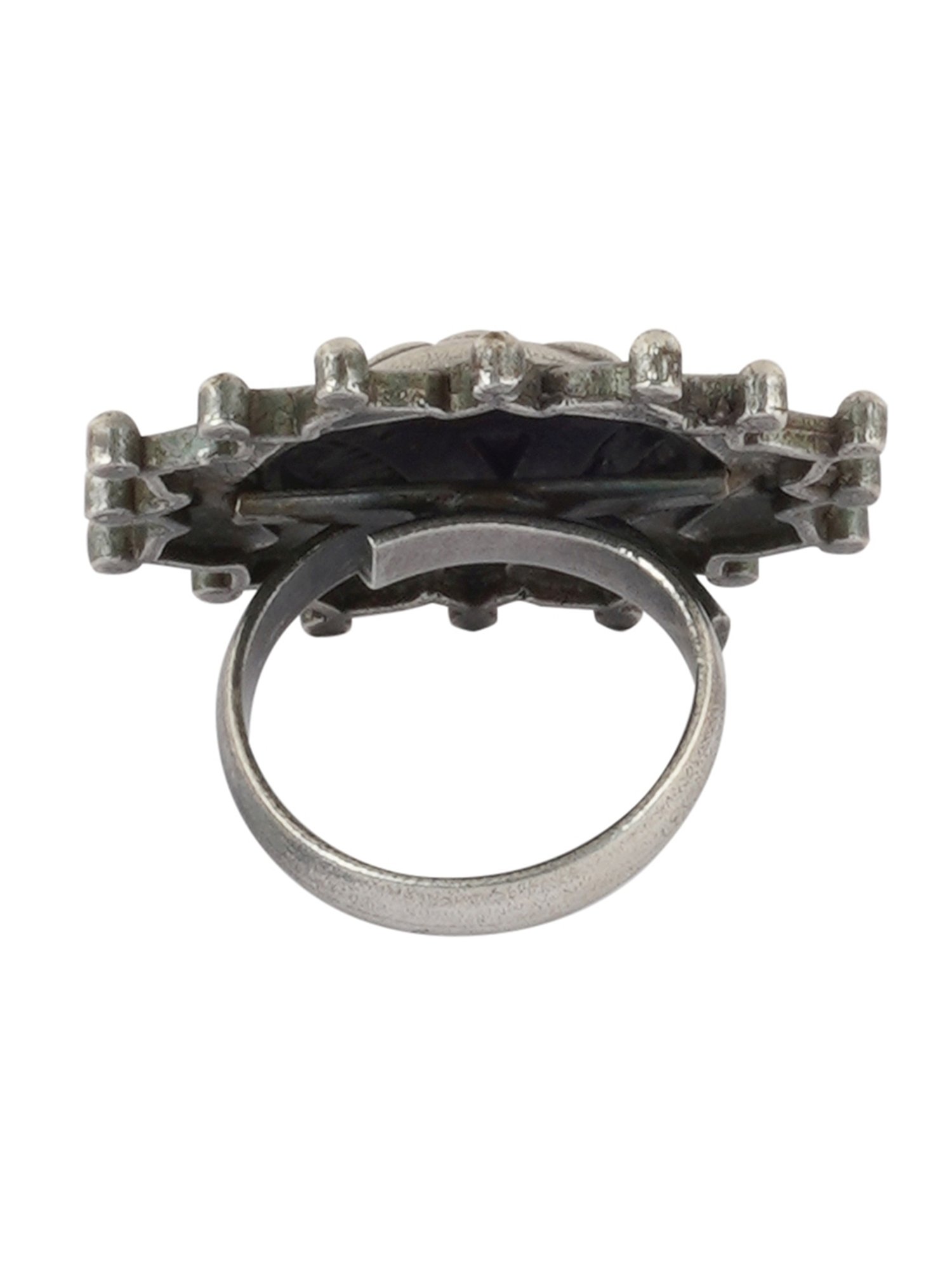Teejh Ethnic Naazni Silver Oxidized Rings for Women