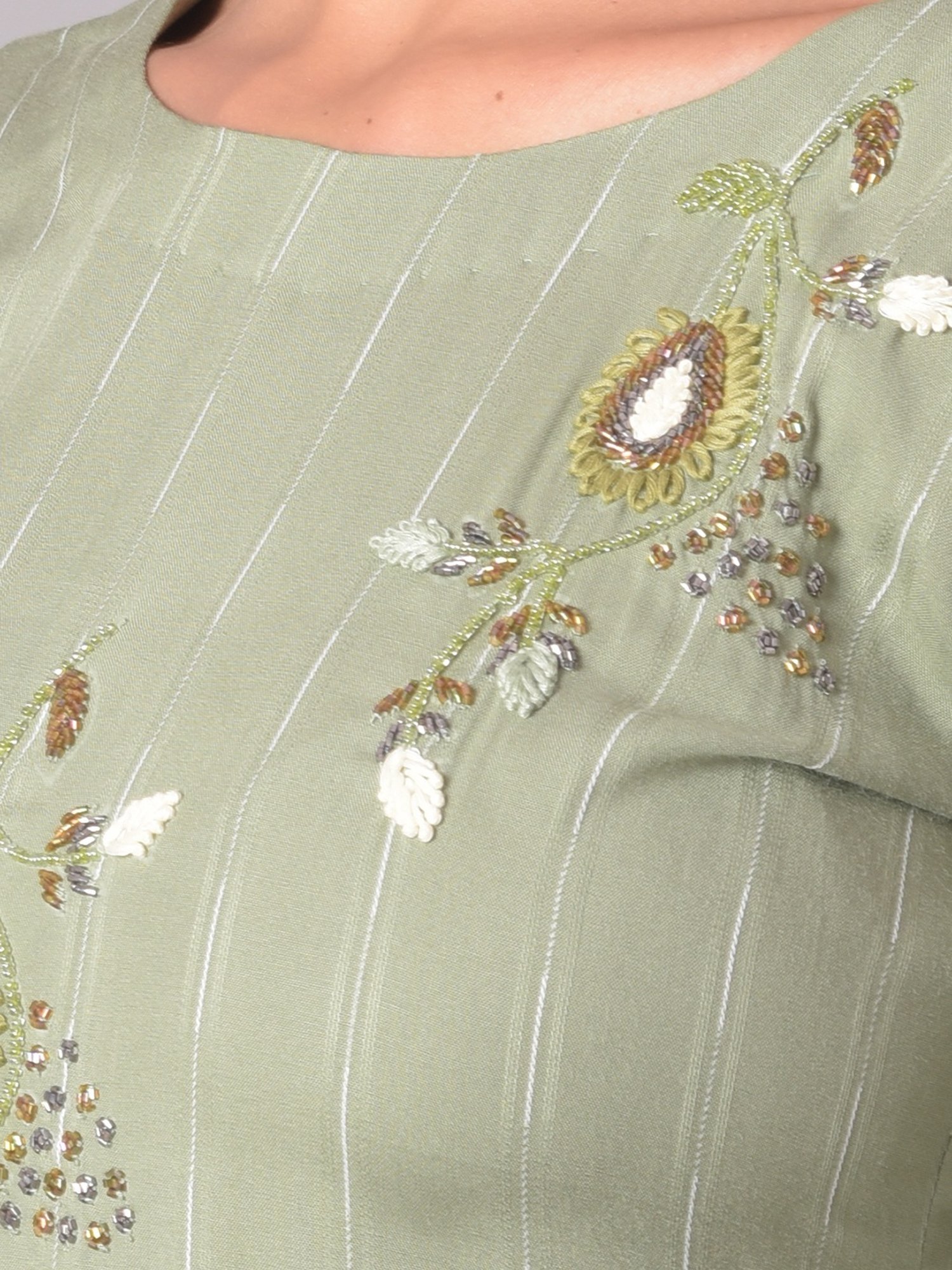 Dollar Missy Green Embroidered Straight Kurta