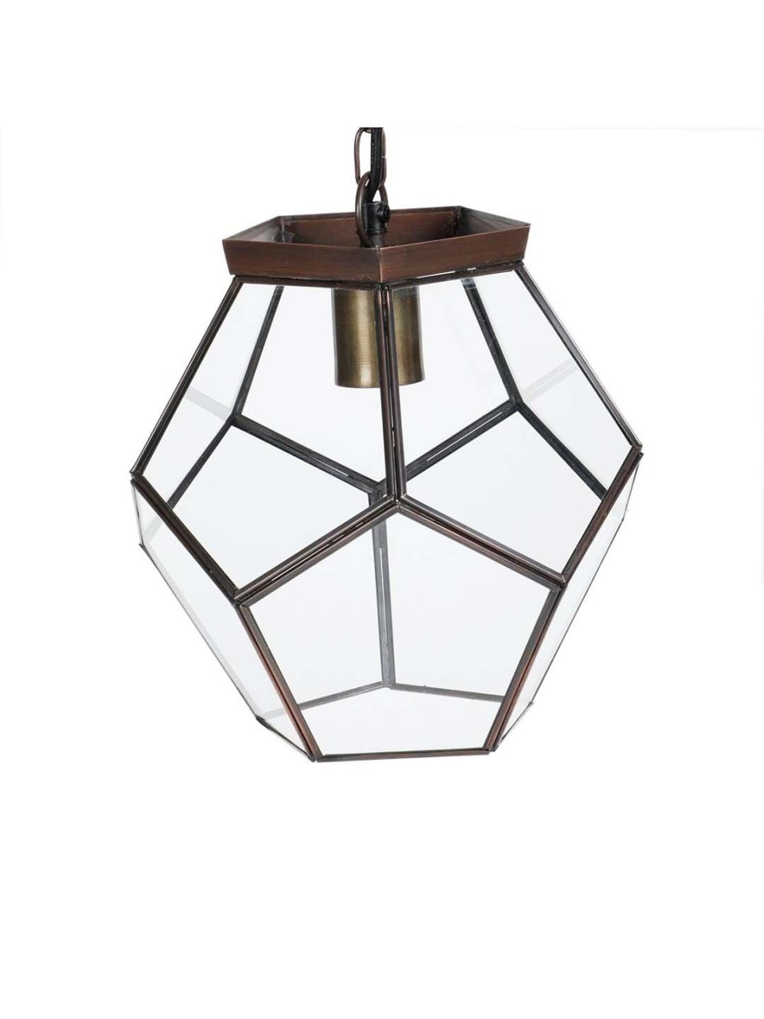 Home4U 'Dritan' Beige & Transparent Mild Steel Hanging Lamp - Set of 1