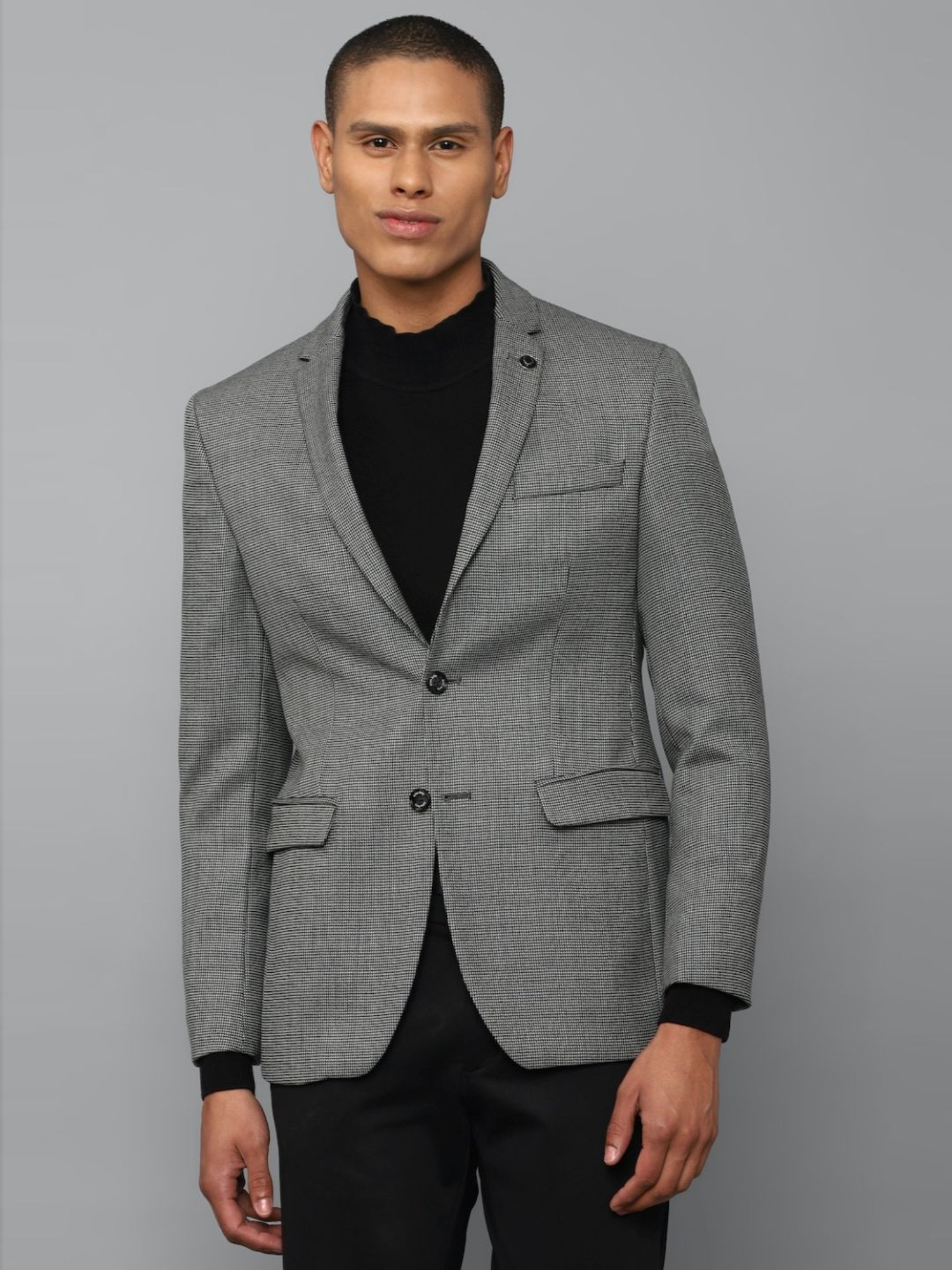 Louis Philippe Light Blue Regular Fit Blazer