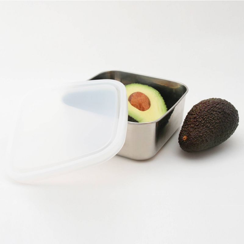 U-Konserve To-Go Stainless Steel Food-Storage Container Square 30oz - Clear Plastic Lid