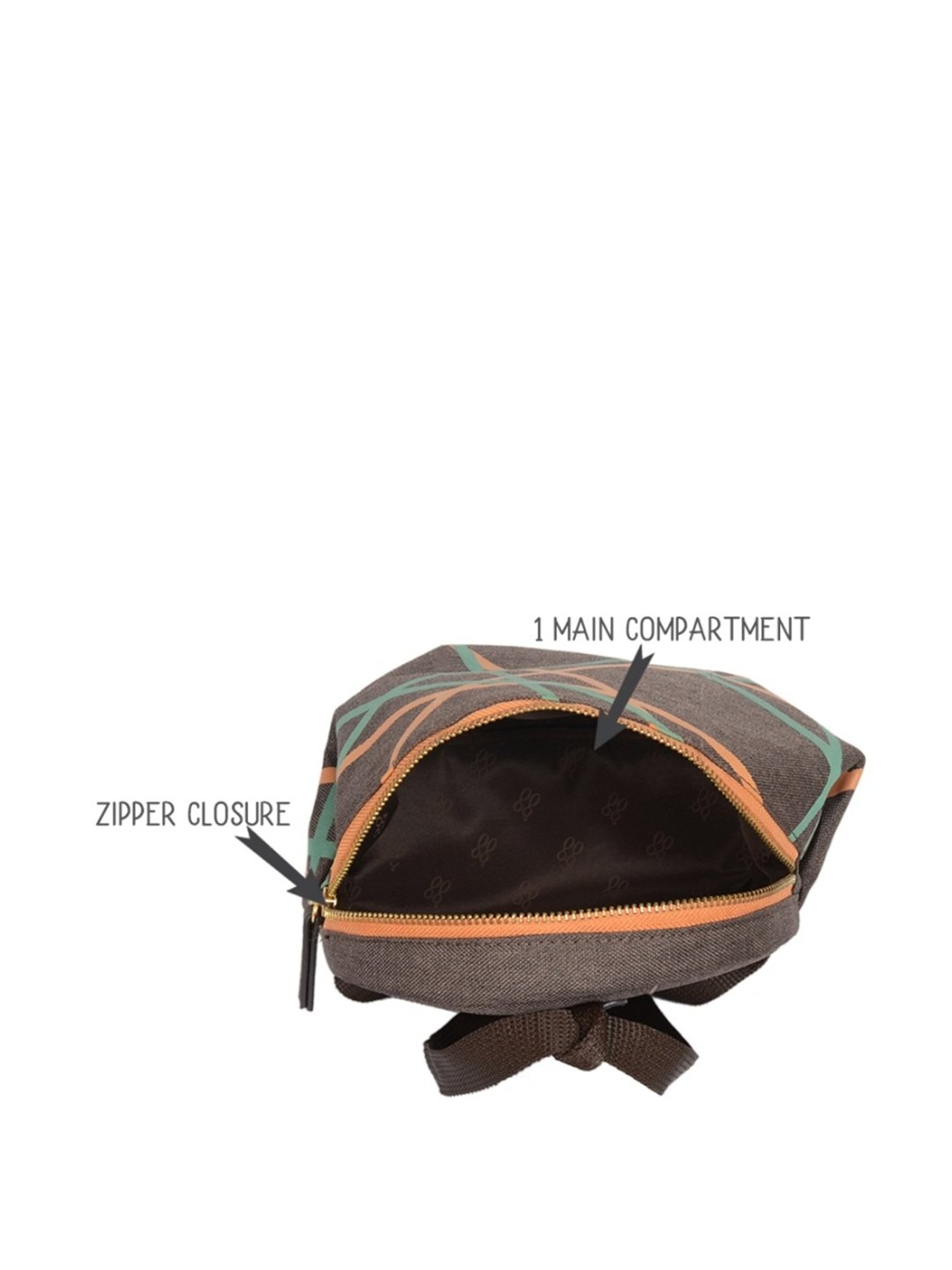 Baggit Brown Printed Medium Backpack