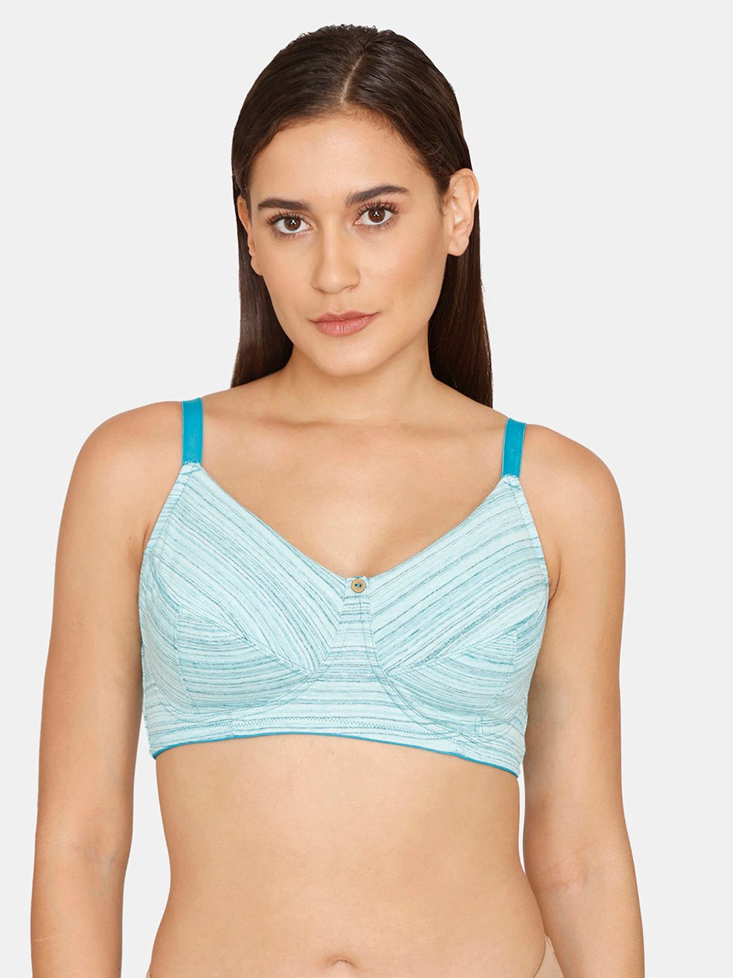 Zivame Blue Non Wired Non Padded Full Coverage Bra