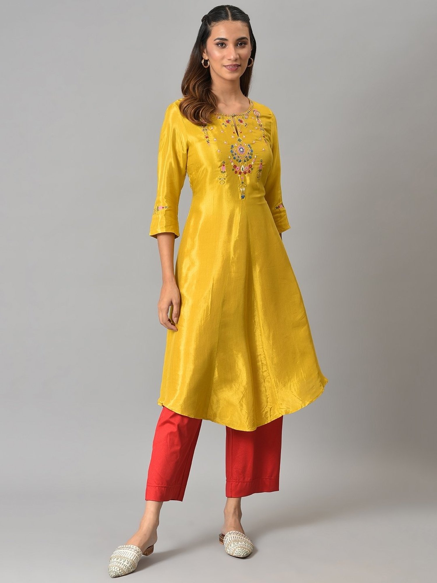 Elleven from Aurelia Red Regular Fit Palazzos