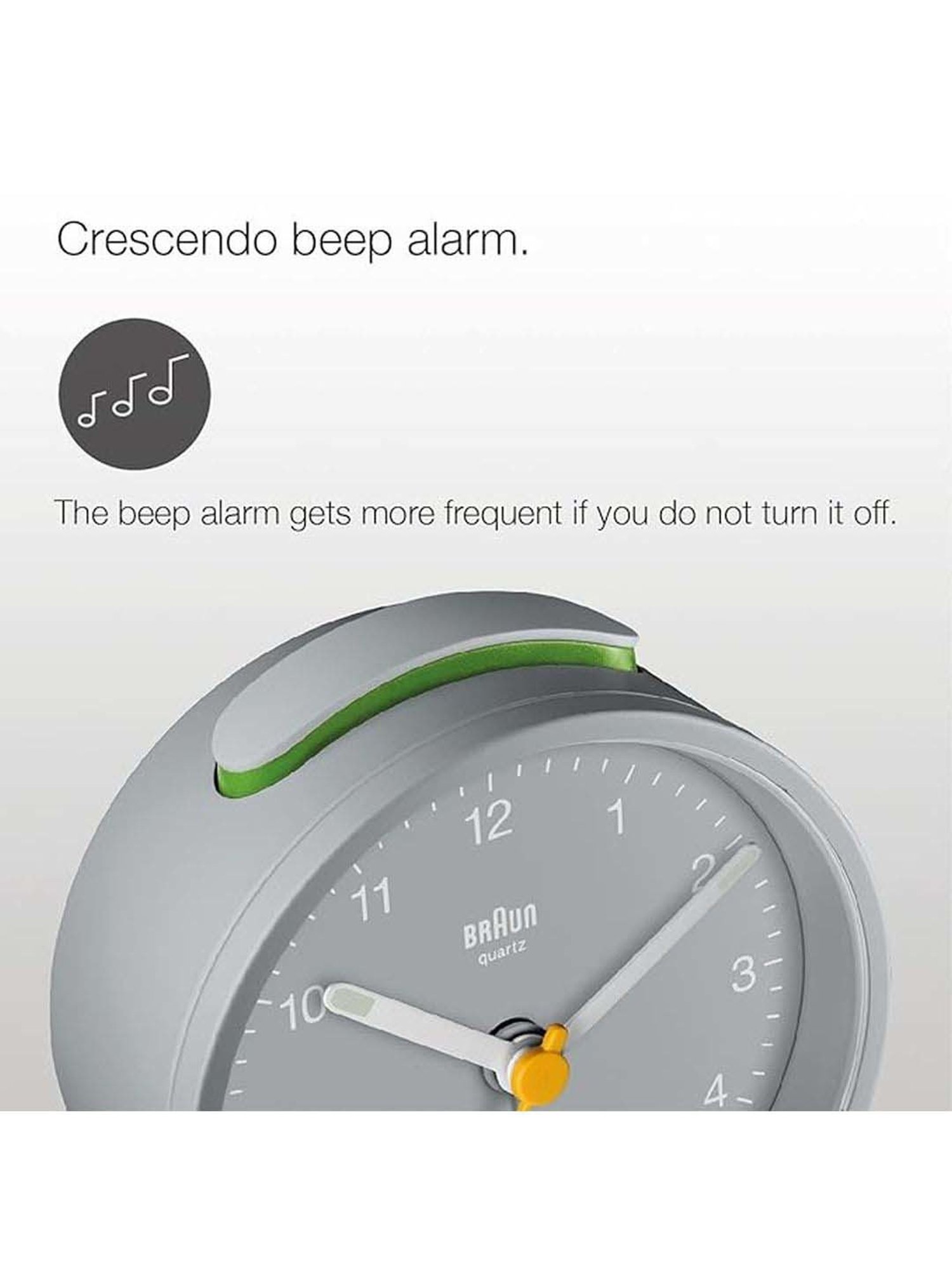 Braun Grey Digital Alarm Clock With Date, Month And Temperature Display