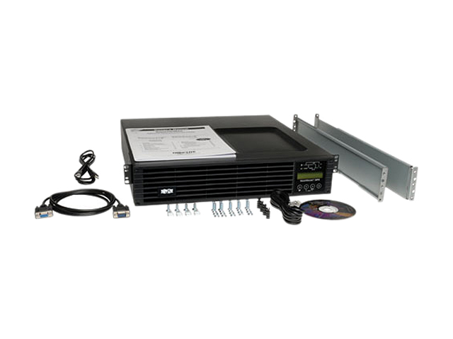 PR1000LCDRT2U Smart App Sinewave UPS System, 1000VA/900W, 8 Outlets, AVR, 2U Rack/Tower Black