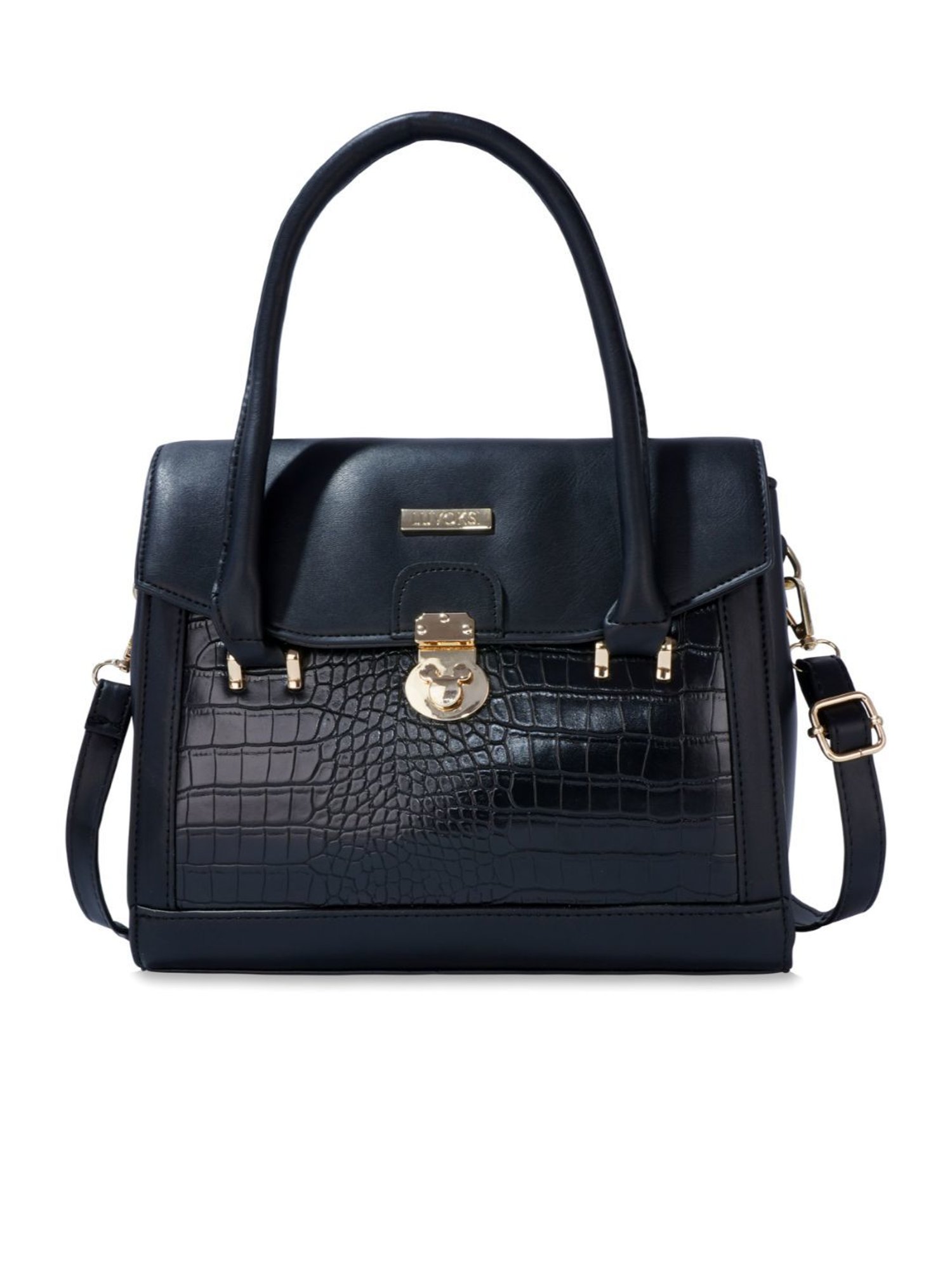 Luvoksi Black Animal Effect Large Satchel Handbag