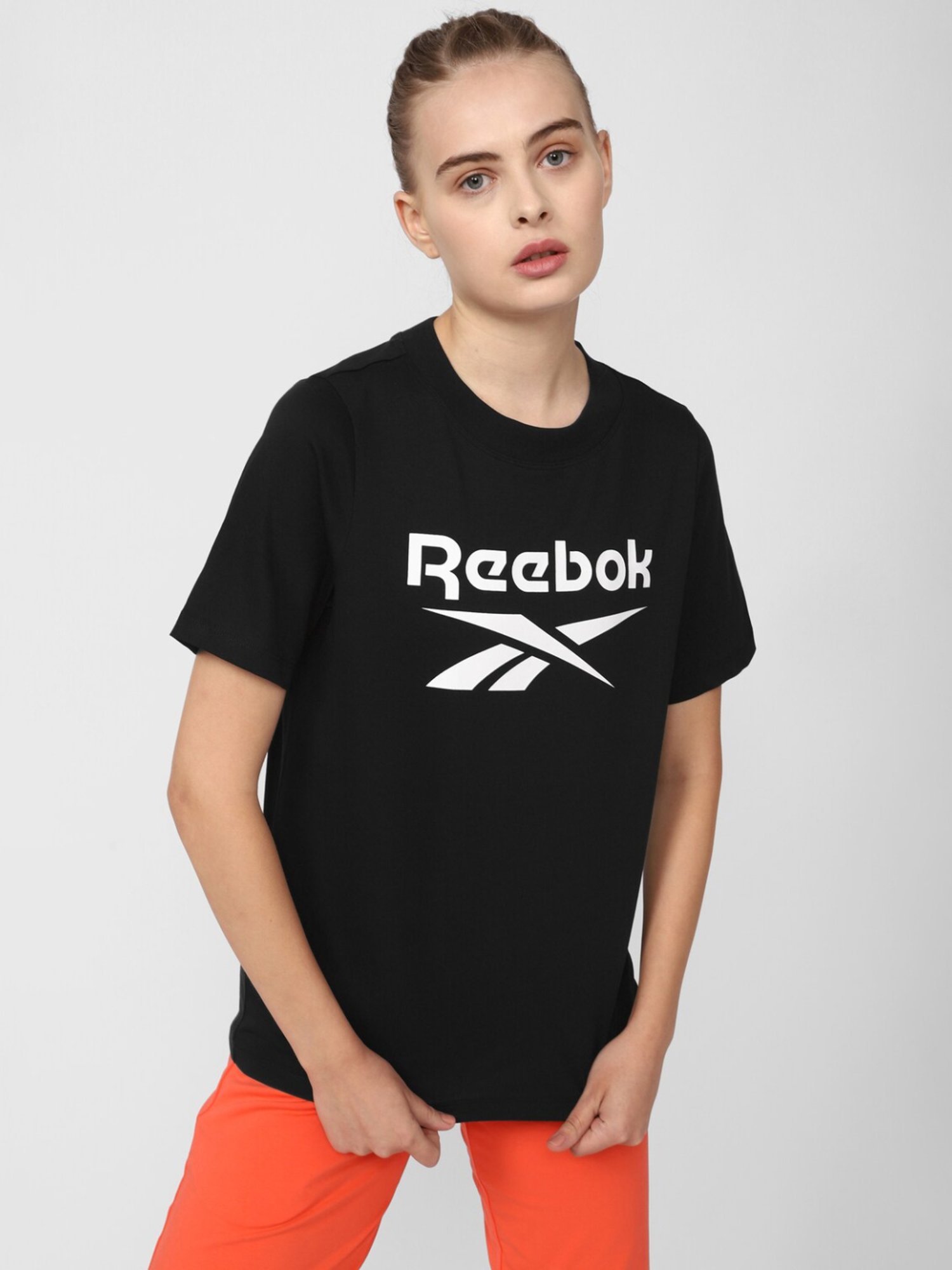 Reebok Black Printed T-Shirt