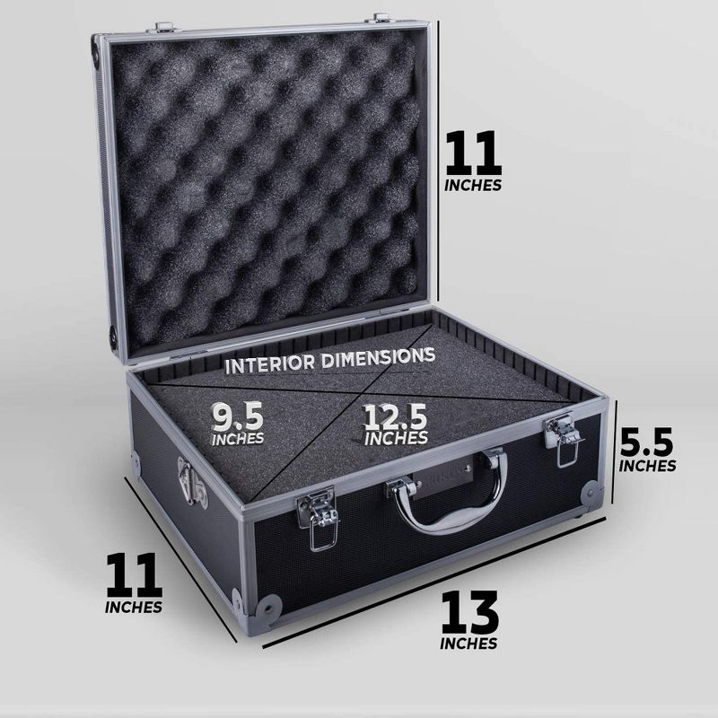 Zeikos ZE-HC18 Deluxe Small Hard Shell Protective Storage Portable Work Case with Shoulder Strap, Reliable Latches, and Dividers, Black