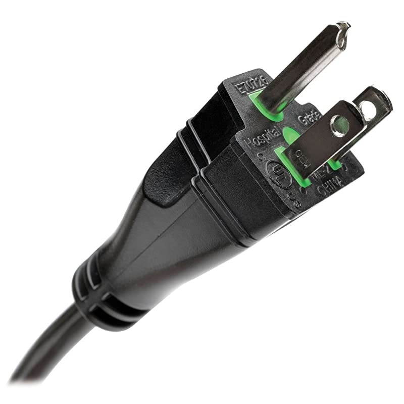 Hospital Medical Power Cord, 10A, 18AWG, 5-15P to C13, 15' (P006-015-HG10)