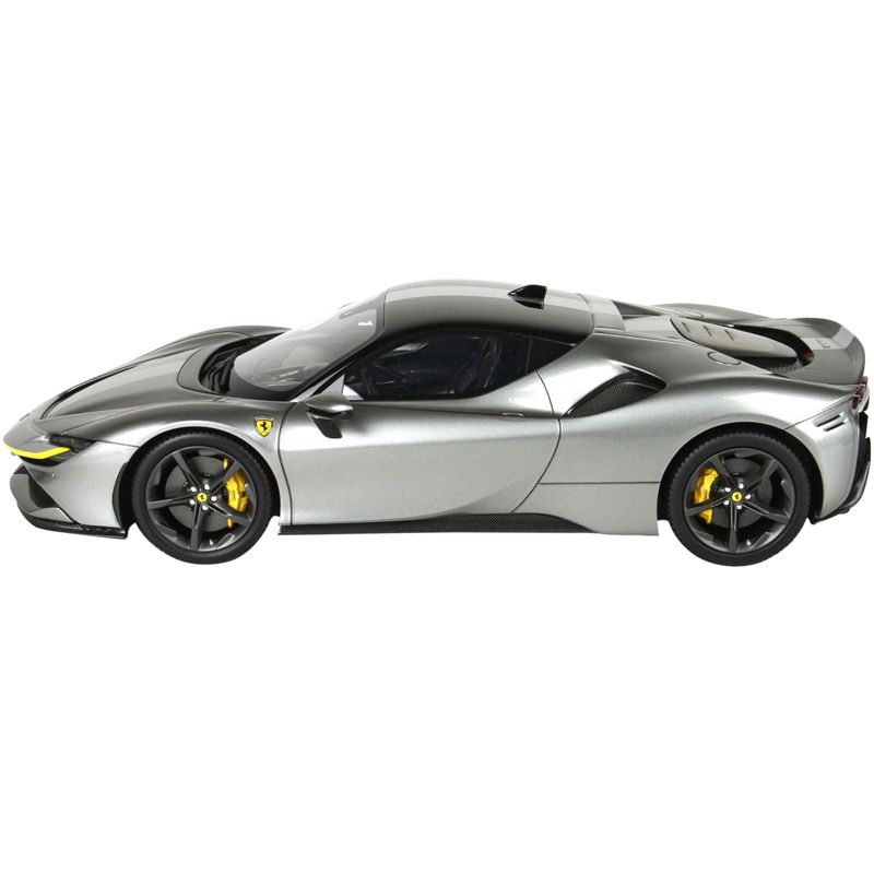 Ferrari SF90 Stradale Race Version Iron Gray Metallic with DISPLAY CASE Limited Edition to 229 pieces Worldwide 1/18 Model Car by BBR
